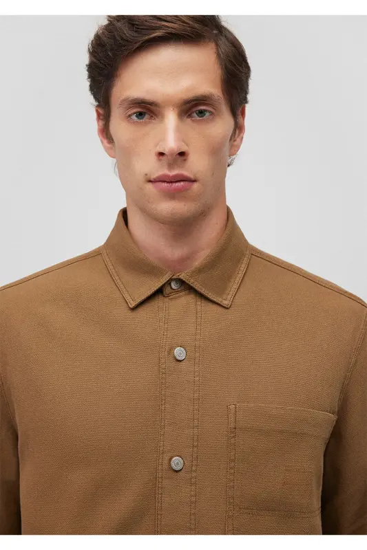 Коричневая Рубашка Regular Fit / Нормальный Крой 02112 - 5