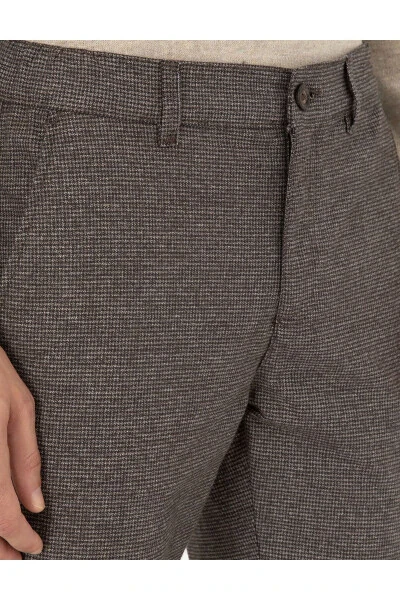 Коричневые брюки из канваса Slim Fit - 5