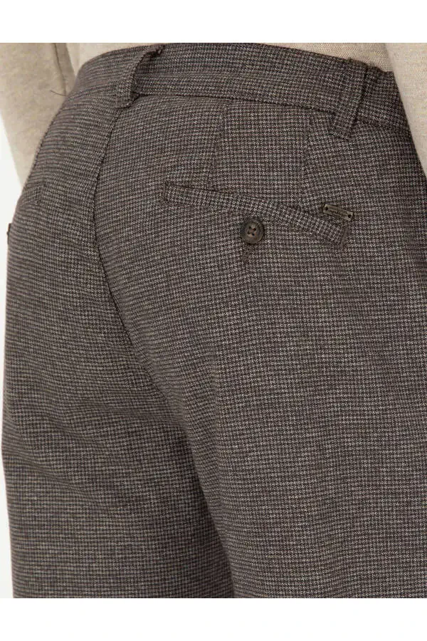 Коричневые брюки из канваса Slim Fit - 6