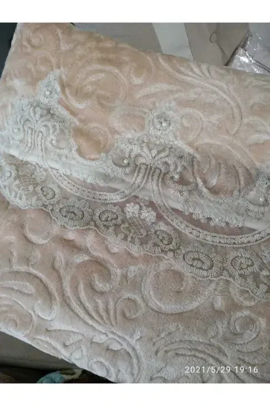 Коричневый двуспальный комплект французского кружевного одеяла, комплект одеяла для приданного - VIZON - 2