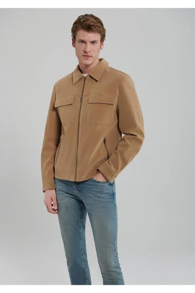 Коричневый искусственный замшевый пиджак, Slim Fit - MAVI (1)