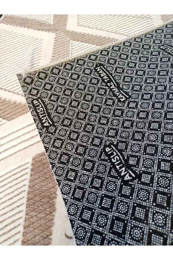 Коричневый классический моющийся нескользящий всесезонный холл, ванная, балкон, подростковая комната с вырезанной дорожкой - 3