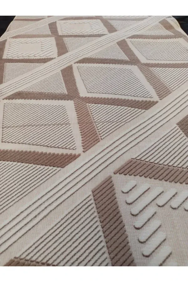 Коричневый классический моющийся нескользящий всесезонный холл, ванная, балкон, подростковая комната с вырезанной дорожкой - 4