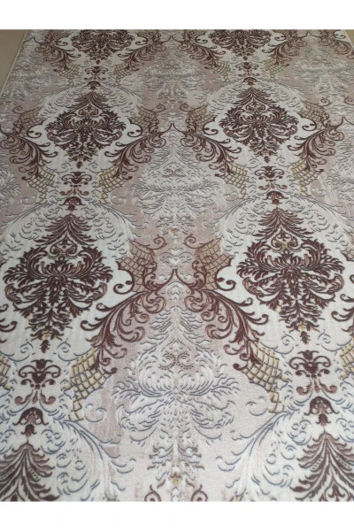 Коричневый кремовый моющийся противоскользящий плинтус четырехсезонный салон для ванной, балкона, молодежной комнаты, обрезанный дорожка - ASLAN HOME (1)