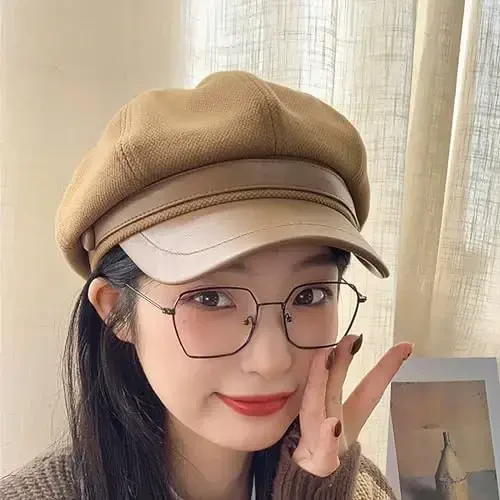 KORIXINE Womens Newsboy Cap French Fashion Hats Summer Cabbie Baker Boy Hat for Fall Beret Cap - 7