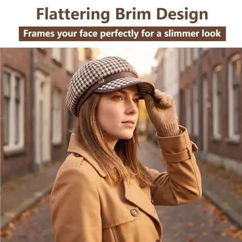 KORIXINE Womens Newsboy Cap French Fashion Hats Summer Cabbie Baker Boy Hat for Fall Beret Cap - KORIXINE (1)