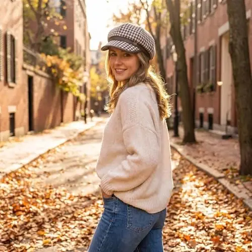 KORIXINE Womens Newsboy Cap French Fashion Hats Summer Cabbie Baker Boy Hat for Fall Beret Cap - 3