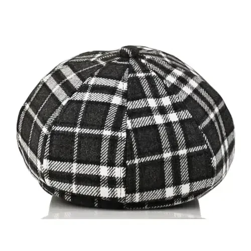 KORIXINE Womens Newsboy Cap French Fashion Hats Summer Cabbie Baker Boy Hat for Fall Beret Cap - 4