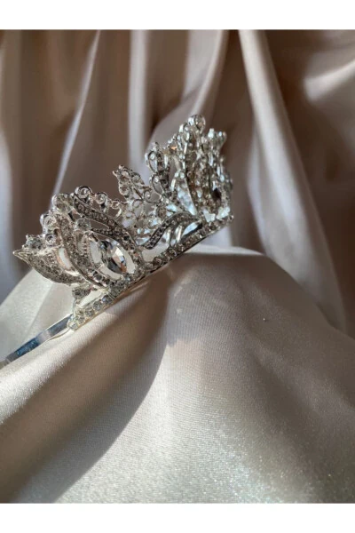 Королевская тиара для невесты с кристаллами по индивидуальному дизайну - HEDEF BIJUTERI (1)