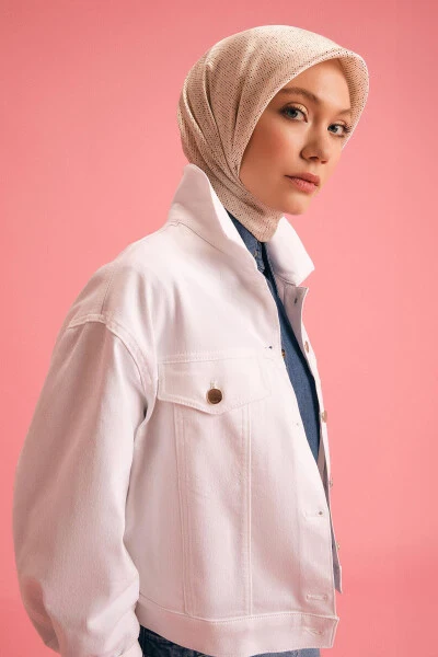 Короткая джинсовая куртка Armine 24Y5405 Белый - 7