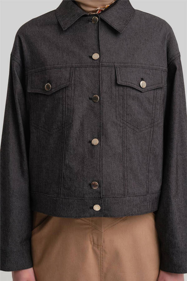 Короткая джинсовая куртка Armine 24Y5405 Черная - 13