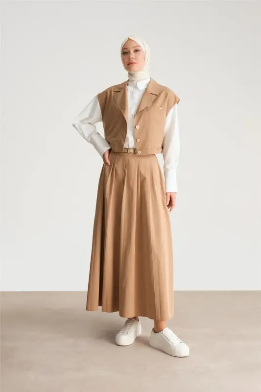 Короткая жилетка 24y4901 Camel - 5