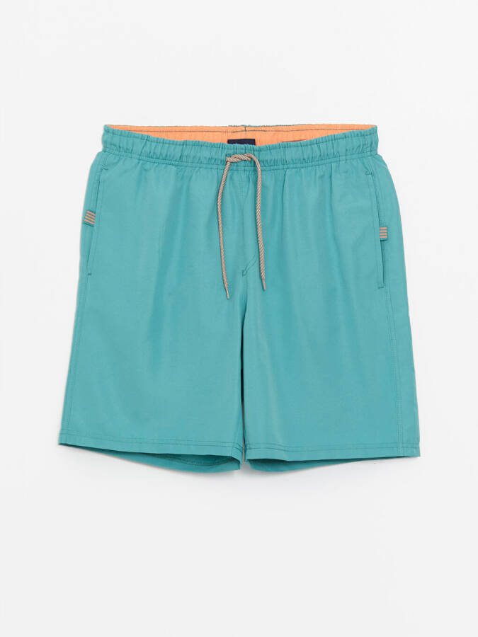 Короткие базовые мужские шорты для плавания - бирюзовый - 5