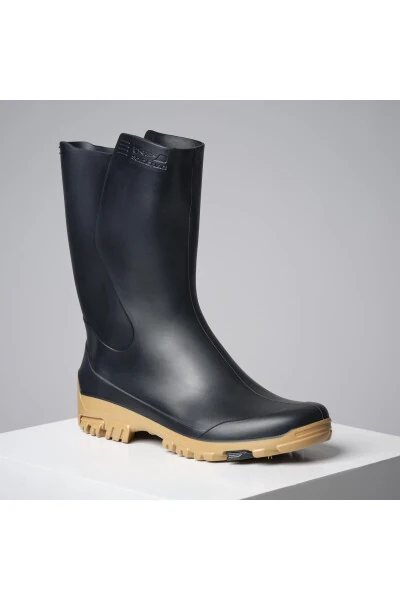 Короткие женские резиновые сапоги черного цвета для охоты и наблюдения за природой. - DECATHLON (1)