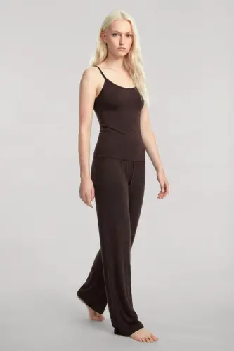 Короткий кимоно-комплект Angelino из 3 предметов, кофейный - 7