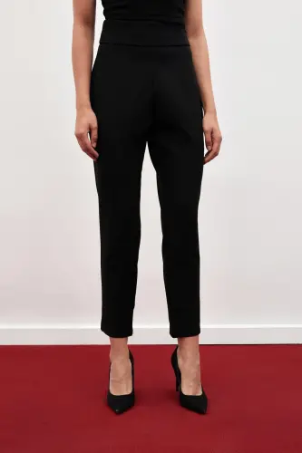 Korsaj Detaylı Pantolon - SİYAH-SİYAH - 7