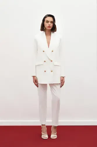 Korsetli Shim Pantalon - EKRU - 3