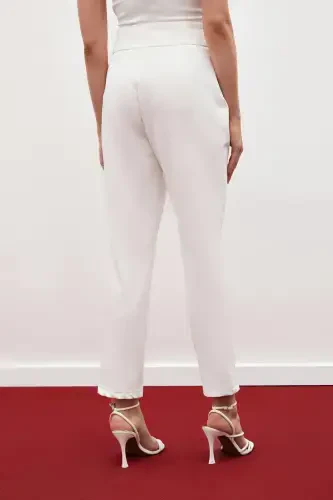 Korsetli Shim Pantalon - EKRU - 6