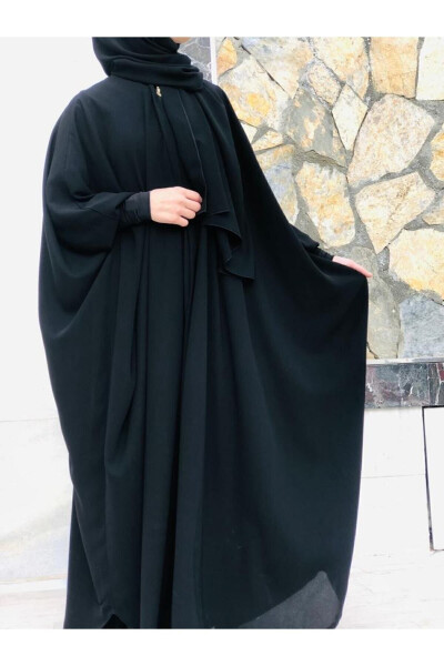 Ko'rsha shaklidagi qora abaya - 9