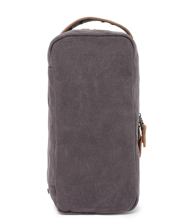 Косметичка из вощеного холста Stone Creek Gray - 11