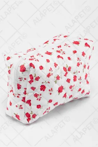 Косметичка с рисунком тюльпанов (Большой размер) Стеганый узор Ультра мягкий - 3