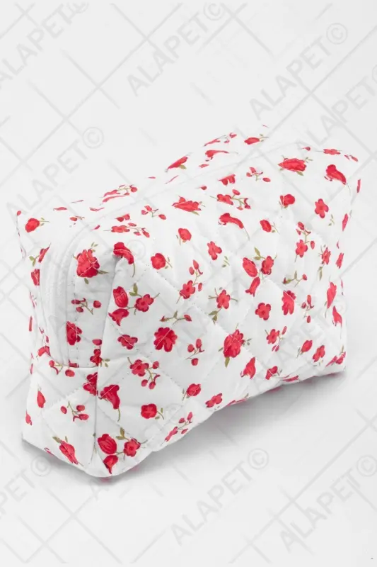 Косметичка с рисунком тюльпанов (Большой размер) Стеганый узор Ультра мягкий - 3