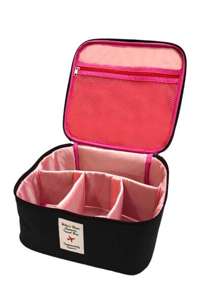 Kosmetik Makyaj Sumkasi Tutamaqli Sayohat To'plami Makyaj Aksessuarlari Tartibga Keltiruvchi 24x21x11 Sm - 7