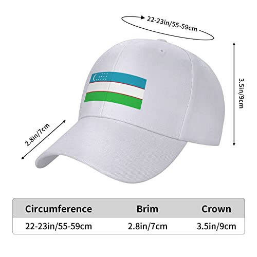 KOSPOGO Flag of Uzbekistan Baseball Cap for Men Women Hat Adjustable Truck Driver Baseball Caps Dad Hats - 6