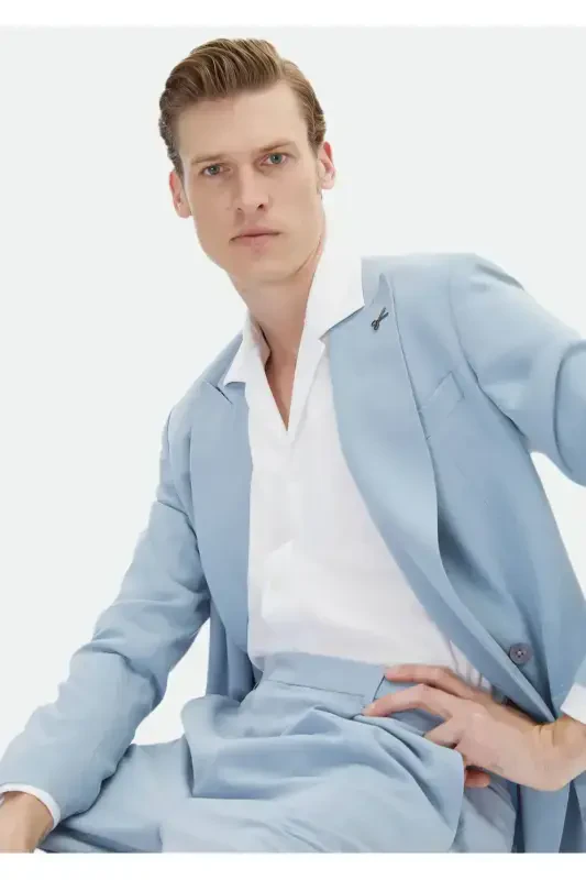 Костюм приталенного кроя Zeroweight Slim Fit синего цвета - 4