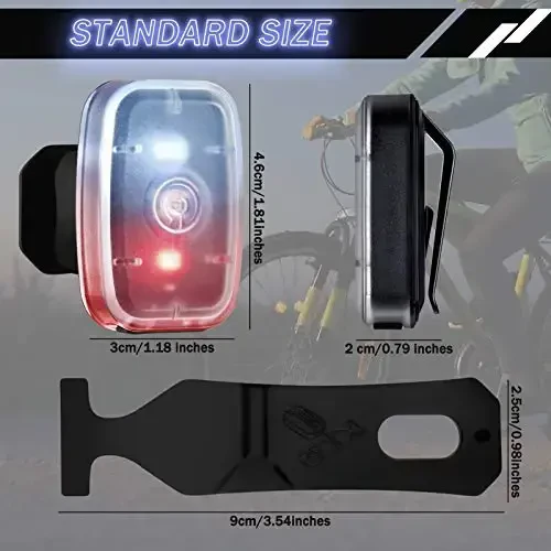 Mudder Running Lights for Runners Rechargeable LED Safety Lamps USB Rechargeable Clip on Strobe Bicycle Tail Lamps with 5 Modes Flashing Bike Lights for Night Riding Walking Hiking Pet Dog - 3