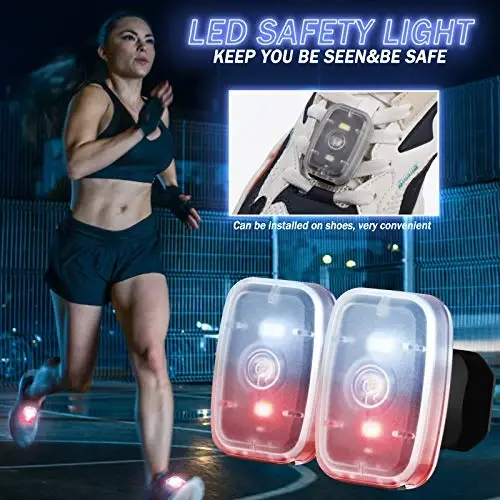 Mudder Running Lights for Runners Rechargeable LED Safety Lamps USB Rechargeable Clip on Strobe Bicycle Tail Lamps with 5 Modes Flashing Bike Lights for Night Riding Walking Hiking Pet Dog - 3