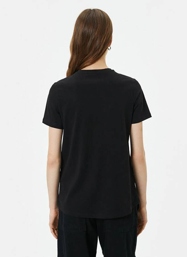 Koton Black Women's Crew Neck T-Shirt - 4