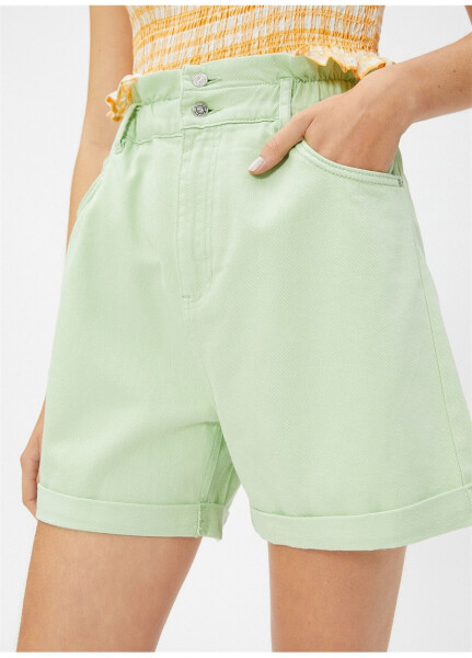 Koton Elastic Waist Standard Light Green Women's Shorts 3SAL40017MW - 11