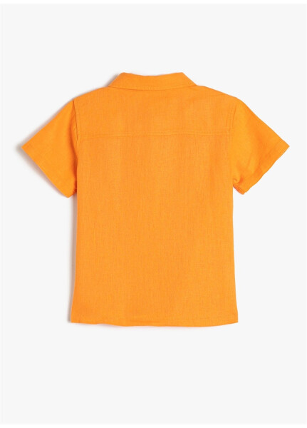 Koton Orange Baby Boy Short Sleeve Plain Shirt - 4