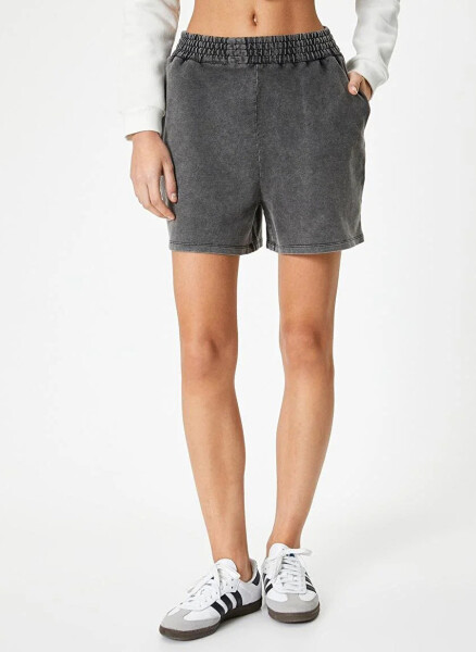 Koton Women's Slim Fit Charcoal Shorts - 3