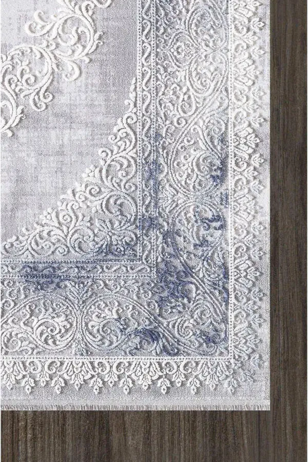 Ковер Artemis 05860A Серый Синий с Центральным Узором Классический Ковер - 2