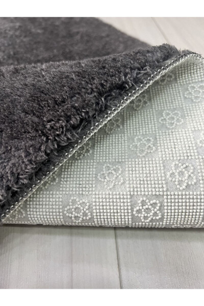 Ковер для ванной, плюшевый коврик, комплект для унитаза, антрацит, 60x100/60x60/40x60 - BÜNYAN HALI (1)