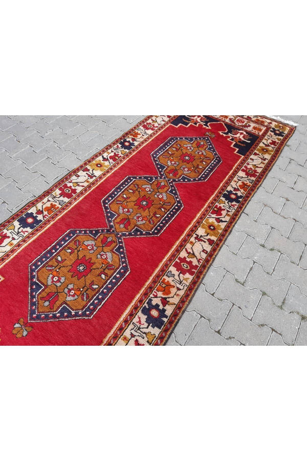 El Dokuması Yün Yörük Halı Yolluk - 111x292 Cm- Rnr128 - 4