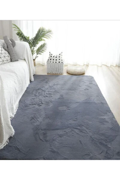 Ковер из антрацитового войлока с плюшевым эффектом кроличьего меха Антибактериальный - ALGORAND HOME (1)