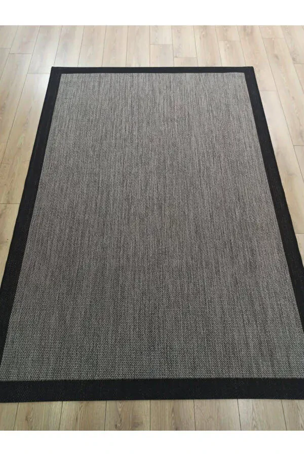 Ковер из сизаля Sisal 9715 серый / черный кант из джута - 2