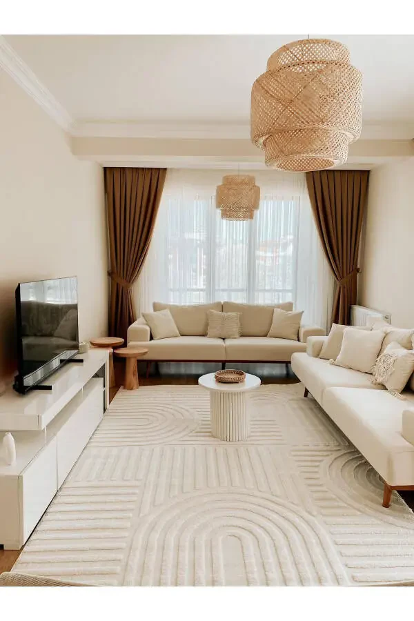 Ковер Quincey Кудрявый Мягкий Плюшевый Шаggy Кремовый Детская Гостиная Холл Кухня - 6