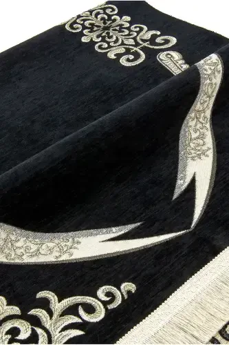 Ковер шенилловый черный Ультра Плюс с узором Зюльфикара 1 - 6