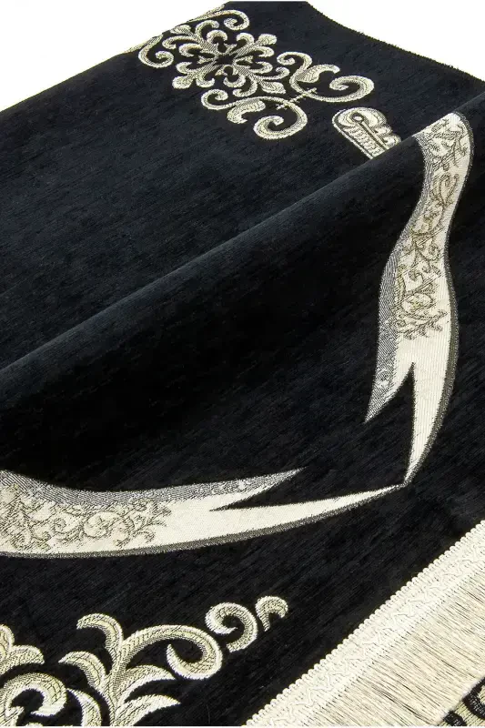 Ковер шенилловый черный Ультра Плюс с узором Зюльфикара 1 - 6