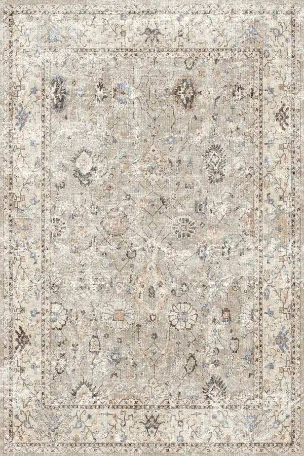 Коврик для гостиной Monty Elite с винтажным рисунком, хлопковой основой, моющийся, нескользящий, антибактериальный, из шенилла - 3