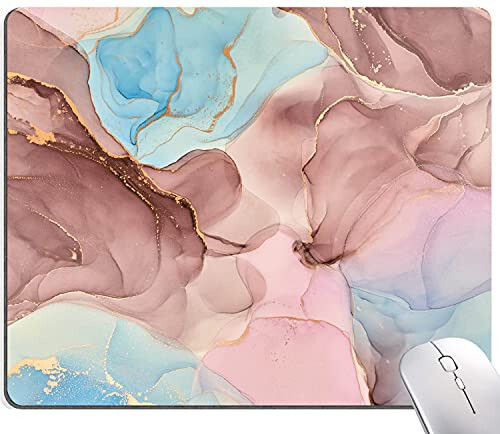 Коврик для мыши Hokafenle, Милый мраморный коврик для мыши, Квадратный водонепроницаемый коврик для мыши с дизайном, Нескользящие резиновые подставки для компьютерных мышей для игр, офиса, ноутбука - 1