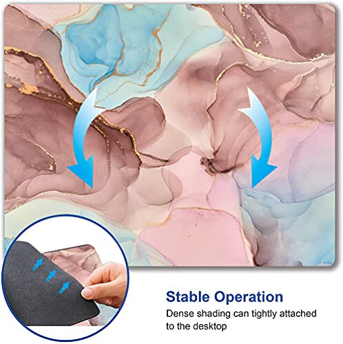 Коврик для мыши Hokafenle, Милый мраморный коврик для мыши, Квадратный водонепроницаемый коврик для мыши с дизайном, Нескользящие резиновые подставки для компьютерных мышей для игр, офиса, ноутбука - 6