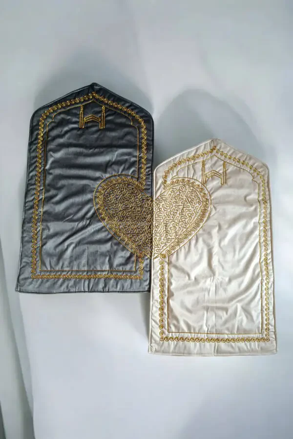 Коврик для намаза в форме сердца, парные коврики для намаза с вышивкой Каабы - 2