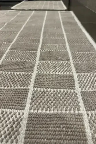 Коврик для ванной комнаты, хлопковый, впитывающий воду, можно стирать в машине - кофейный - 4