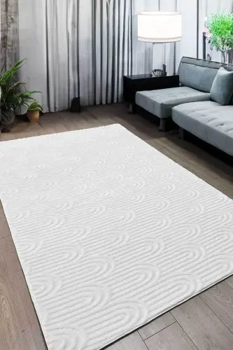 Коврик Perla Scandinavian Premium Plush Curly White для гостиной, кухни, детской, коврик - 1