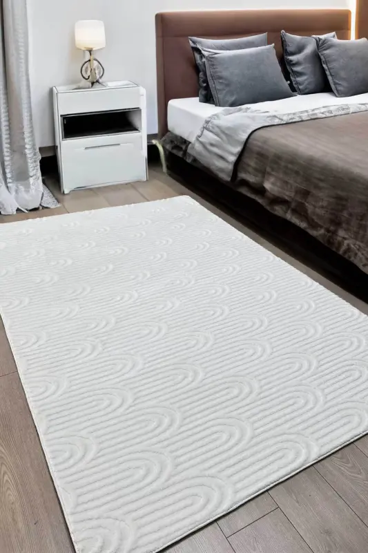 Коврик Perla Scandinavian Premium Plush Curly White для гостиной, кухни, детской, коврик - 3